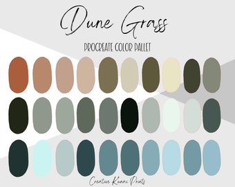 Dune Grass Procreate Palette |  Beach Color Swatches | Instant Download