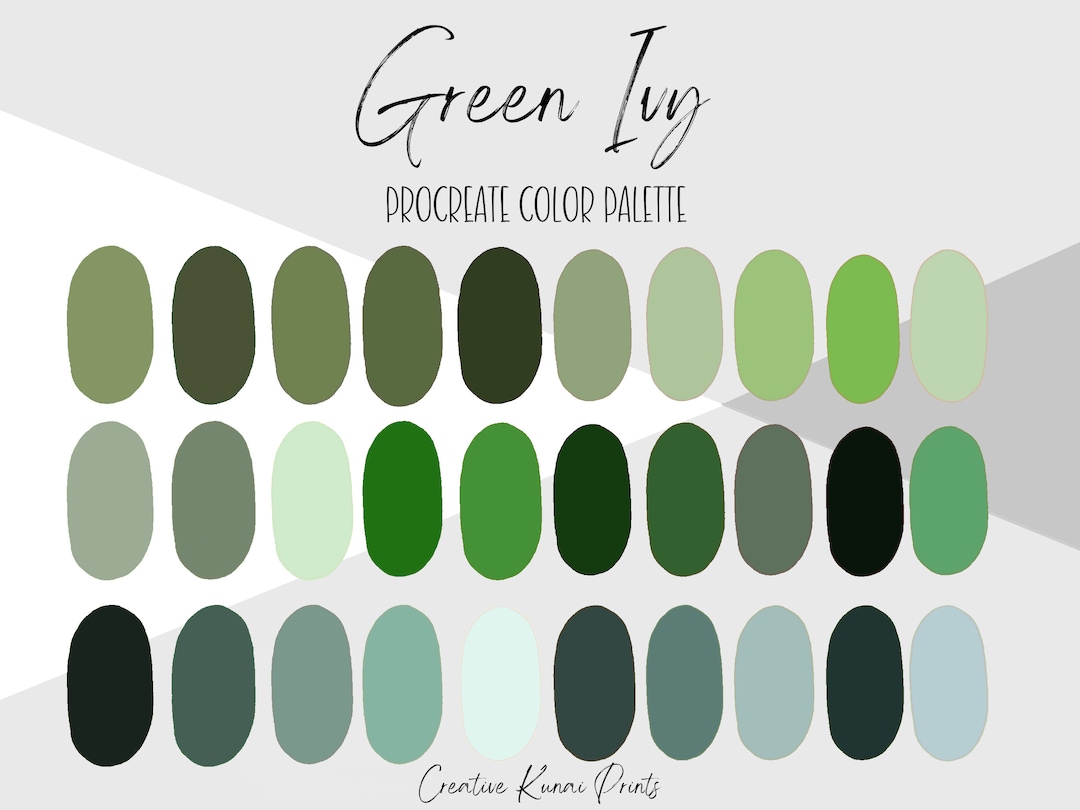 Green Ivy Procreate Color Palette | Earth Color Swatches | Easy Instant ...