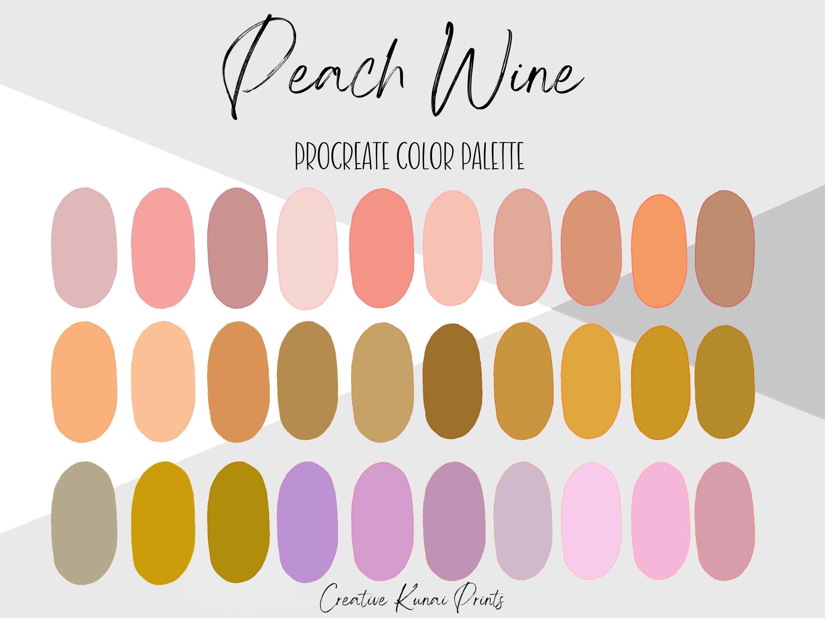 Peach Wine Procreate Palette Golden Fruit Color Swatches - Etsy