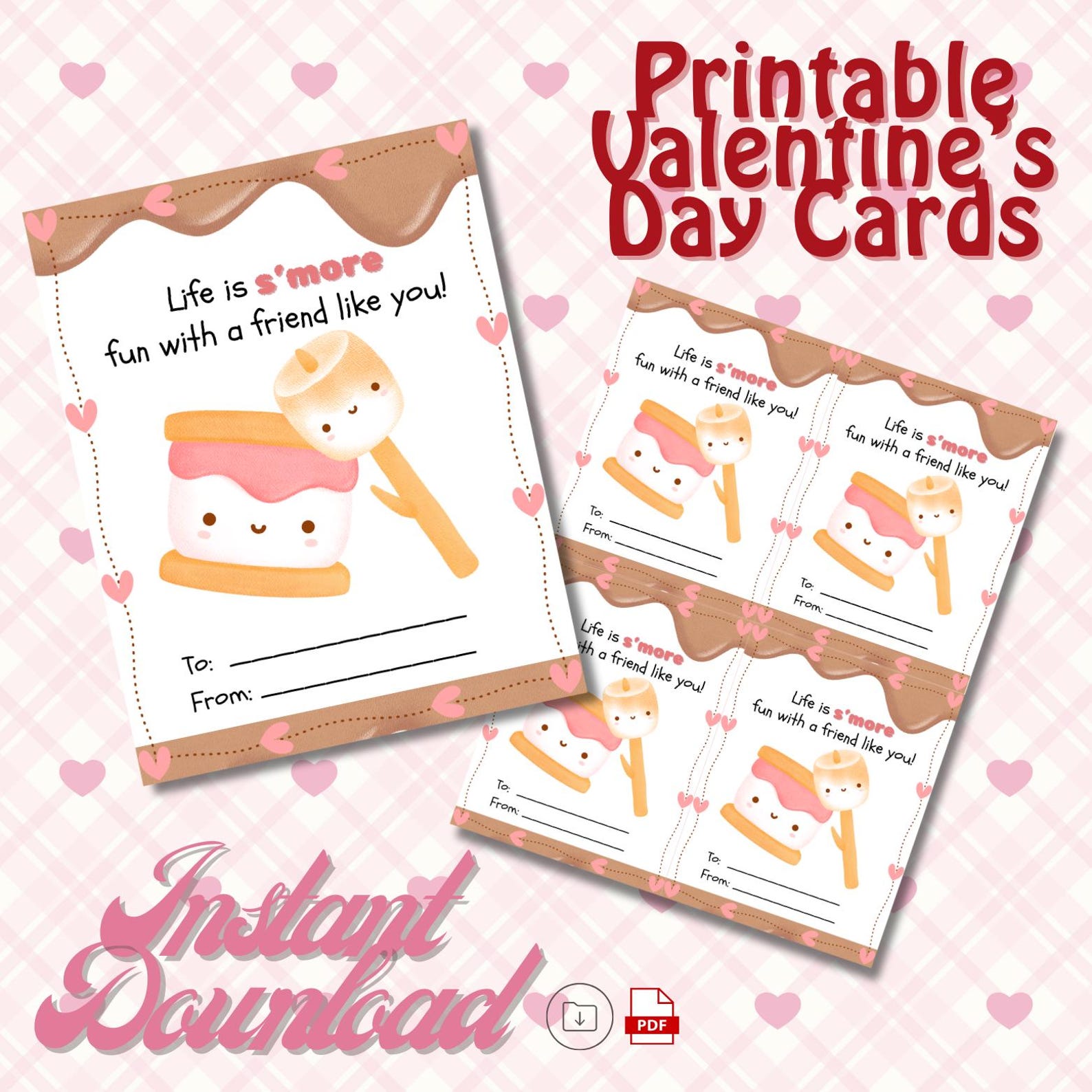 Printable S'more Valentine's Day Cards - Etsy