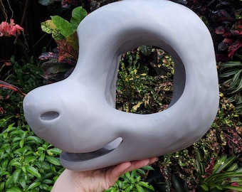毛皮のような着ぐるみヘッドベース ケモノドラゴン 3D プリント - Etsy