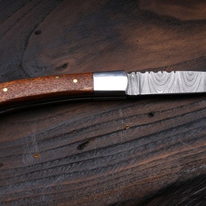 PENLIK Inspired by Grand Dads Damascus Rose Wood Pocket Knife image 3