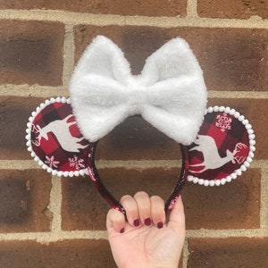 Christmas Pattern Mickey Ears|Christmas Disney Ears|Reindeer Ears