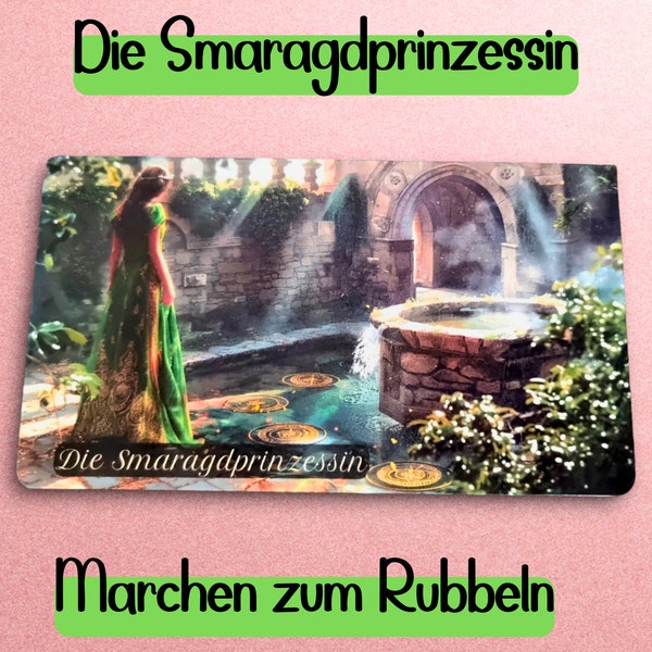 Rubbelchallenge Märchen "Die Smaragdprinzessin | passend A6 Budgetplaner | Printversion