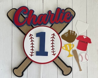 Baseball Cake Topper, Personalized Baseball Cake Topper, Baseball Birthday Cake Topper, Baseball Party Decorations,