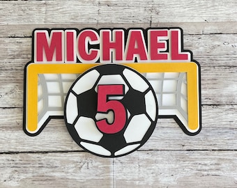 Soccer Birthday Cake Topper, Soccer Cake Topper, Soccer Topper, Soccer Party Cake Topper, Soccer Themed Party Décor