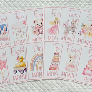 Cartes d'étapes clés pour fille, marqueurs d'étapes clés pour bébé fille, étapes importantes pour bébé, étape importante pour les 12 mois, cadeau pour bébé