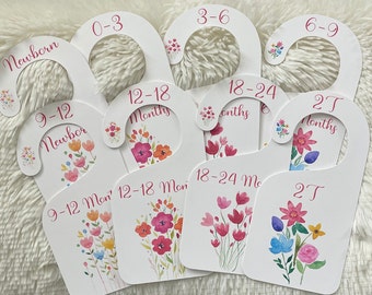 Floral Nursery Closet Dividers, Baby Girl Closet Dividers, Baby Clothes Dividers, Nursery Closet Dividers, Baby Closet Dividers