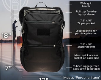Xtreme VIS Line ~ Xecutive Transport Faraday Rucksack für Laptops, Tablets ~ Datensicherheit ~ Hacking Verteidigung ~ Stein