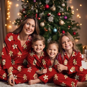 Christmas Morning Matching Family Outfit Gingerbread Gift for Christmas Eve Holiday Party Christmas Photoshoot Outfit Festive Loungewear