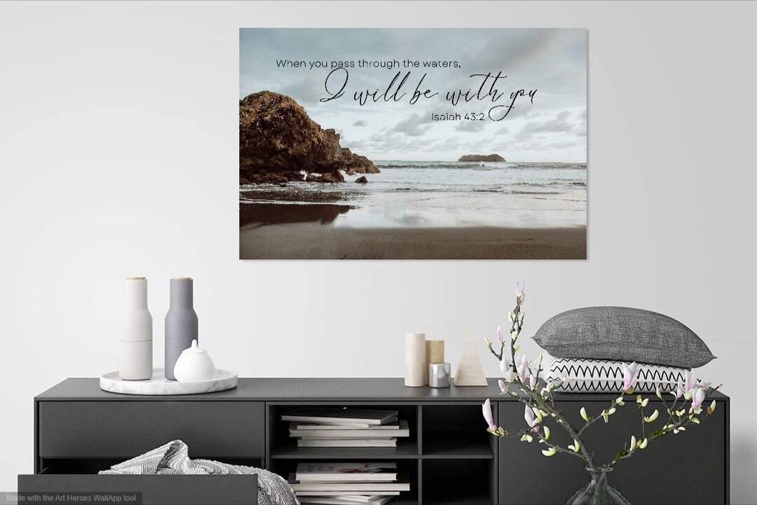 Custom Scripture Wall Art Coastal Canvas Print Christian Master Bedroom Sign Costa Rica Ocean