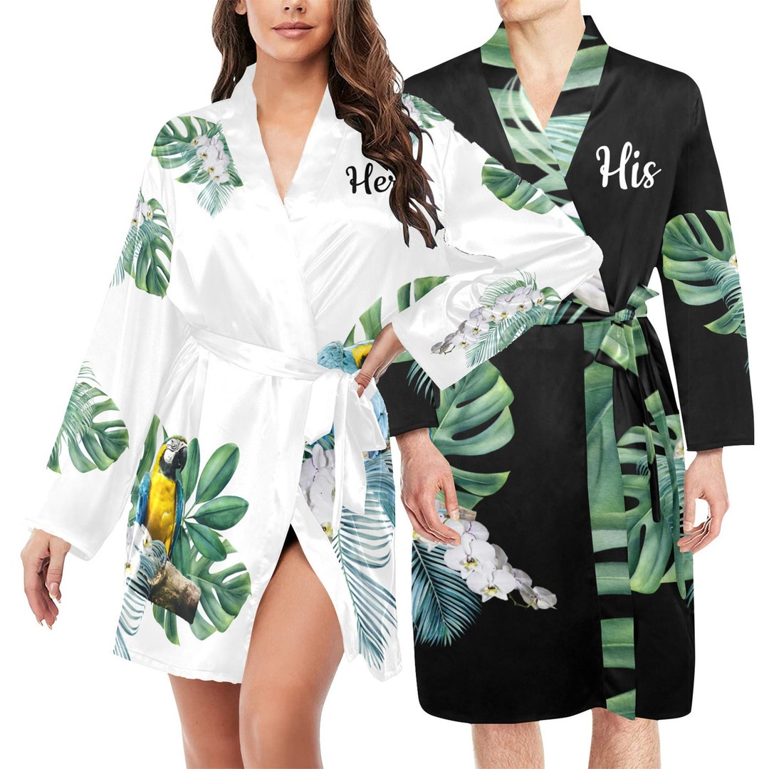 His and Her Robes Blue Macaw Design Matching Couples' Etsy