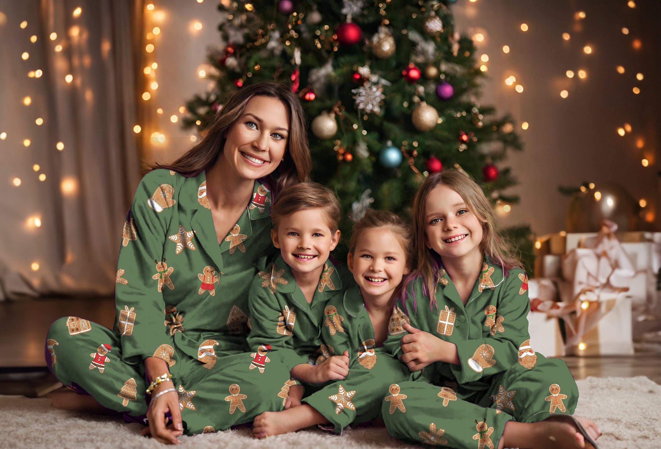 Christmas Morning Matching Family Outfit Gingerbread Gift for Christmas Eve Holiday Party Christmas Photoshoot Outfit Festive Loungewear Etsy