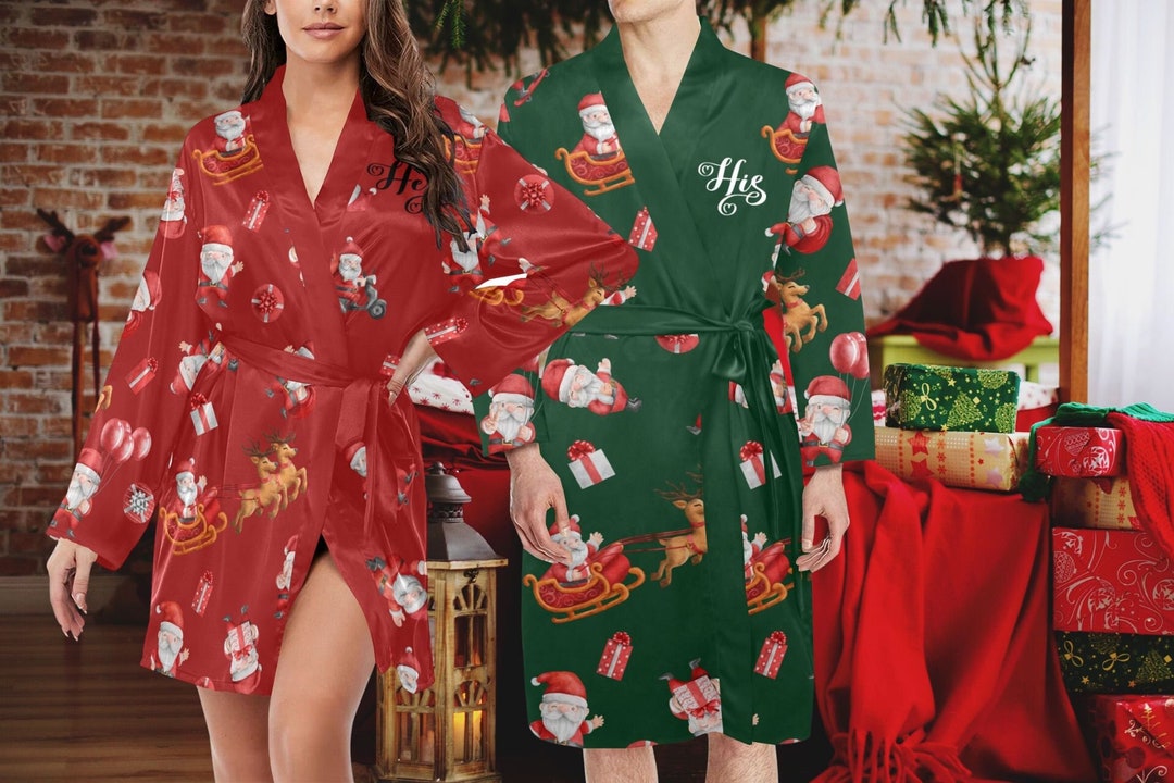 His and Her Robes Christmas Matching Couples' Bathrobes Etsy