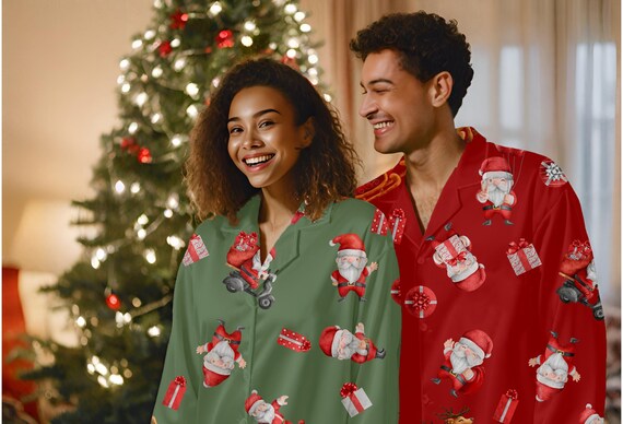 Pajamas Matching Couple Christmas Pjs Santa His and Hers Loungewear Christmas Morning Matching Pajama Set for Mr and Mrs Christmas Eve Pjs Etsy