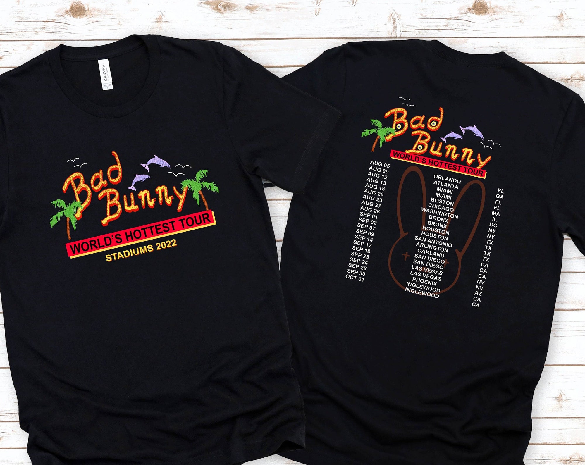 Discover World's Hottest Tour 2022 Bad Bunny Shirt, Un Verano Sin Ti Shirt, Bad Bunny Tour 2022 Shirt, Bad Bunny Concert Shirt, Bad Bunny Shirt