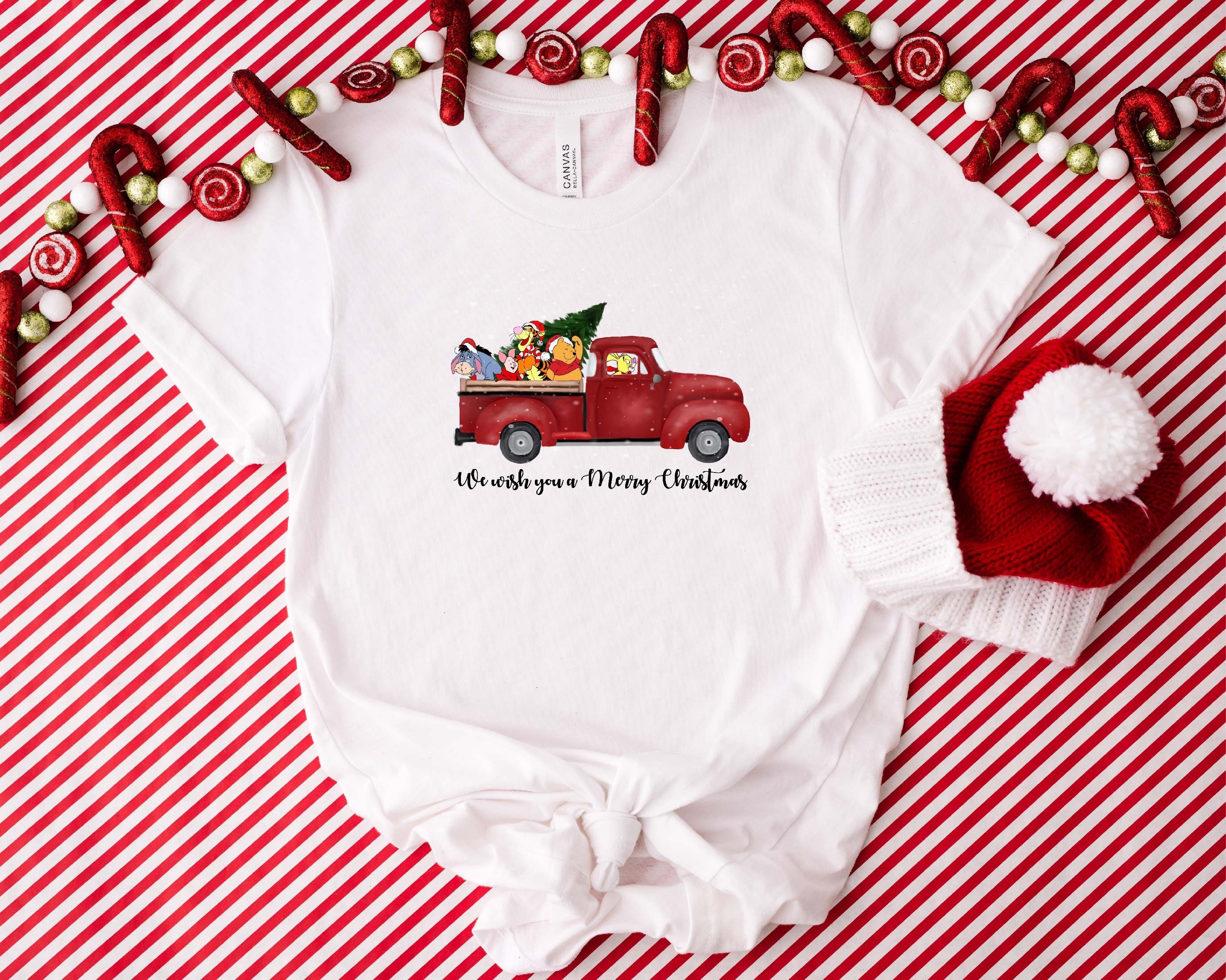Discover Winnie The Pooh Disney Truck Christmas Shirt oodie