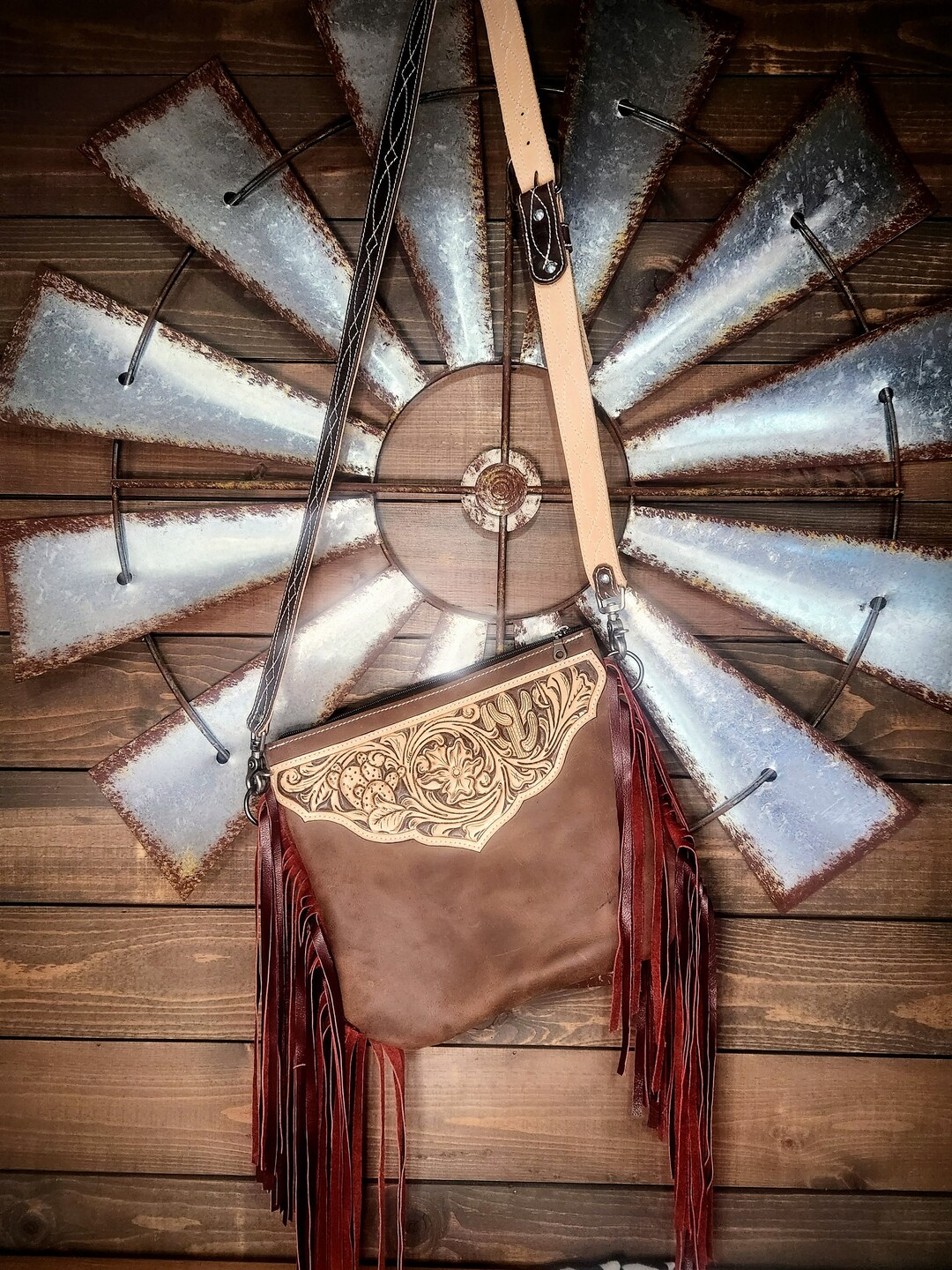 Cactus Crossbody Bag Faux Leather with Chain Strap