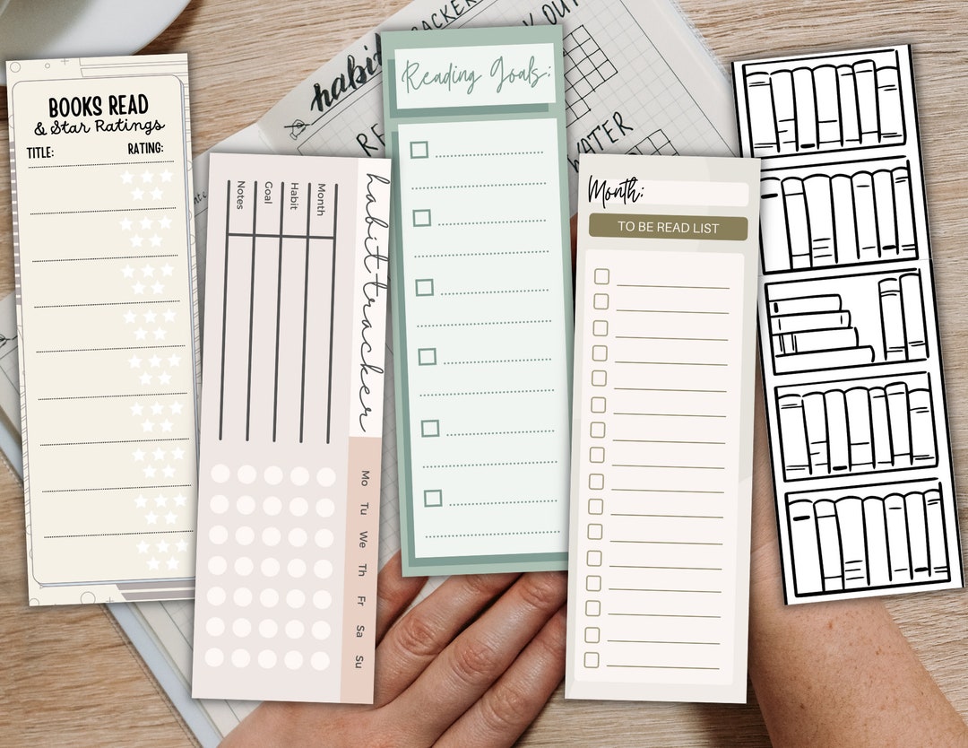 Habit Tracker Bookmarks | Instant Download, Digital Bookmarks Set ...