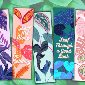 Leaf Through a Good Book Bookmarks | Houseplant Bookmark, Instant Download, Digital Bookmarks Set, Plant Lover Gift, Plant Book Marks