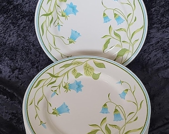 Set Of 6 Franciscan BLUE BELL Greenhouse 10 5/8" Dinner Plates Amazing Cond! Vtg