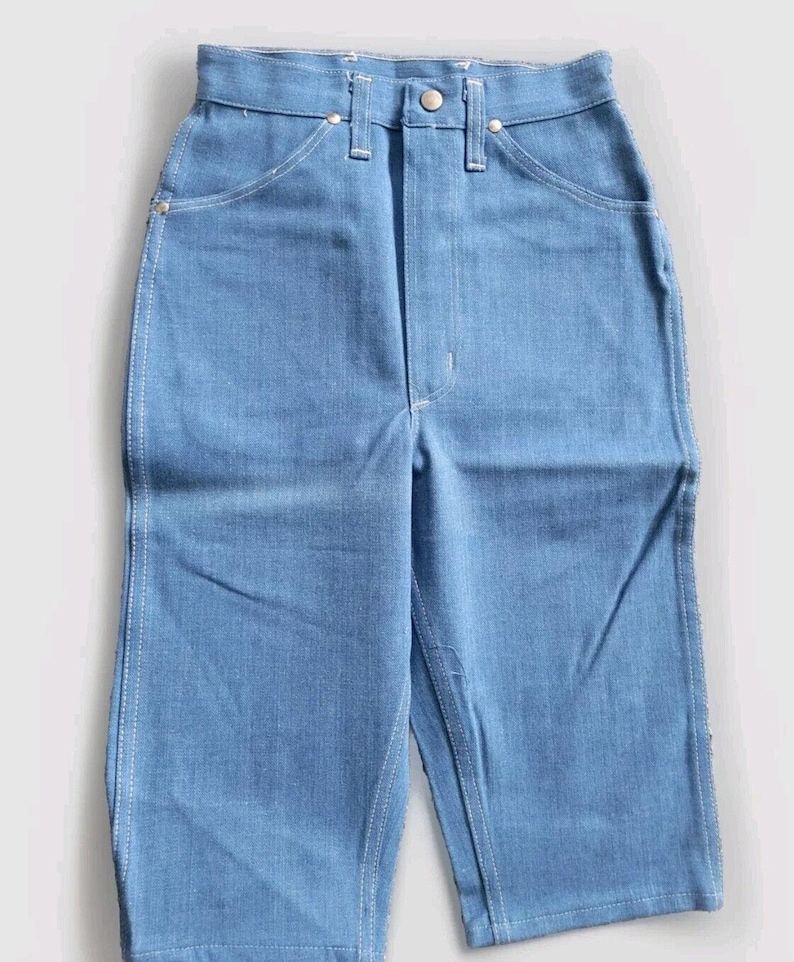 Vtg 60s Deadstock Wrangler Blue Bell Denim Pedal Pushers Jeans NOS SZ 9 / 10 VLV image 5