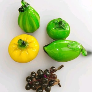 Vintage Murano Style Art Glass Fruit & Vegetables Hand Blown Full Size