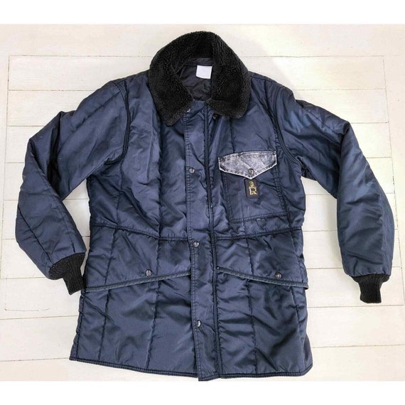 Vintage Insulated Refrigiwear Size Large Mens Coat Jacket Parka Blue Quilted USA Etsy UK