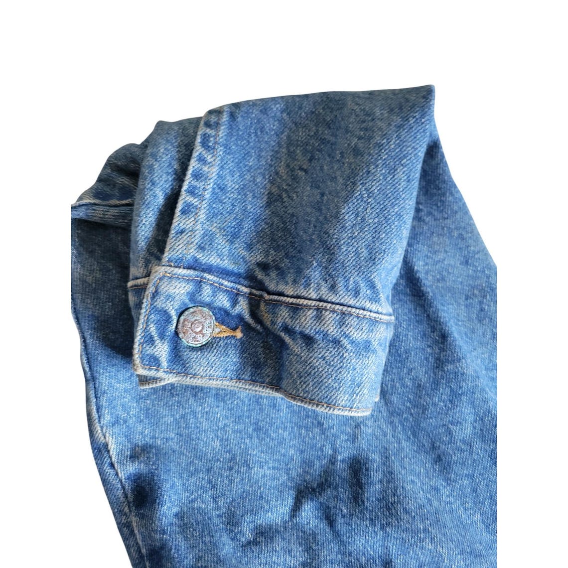 Vtg 90s Denim Trucker Jacket Union Line Graybear Mens 2XL Blue Cotton Made USA, photo 4 sur 5