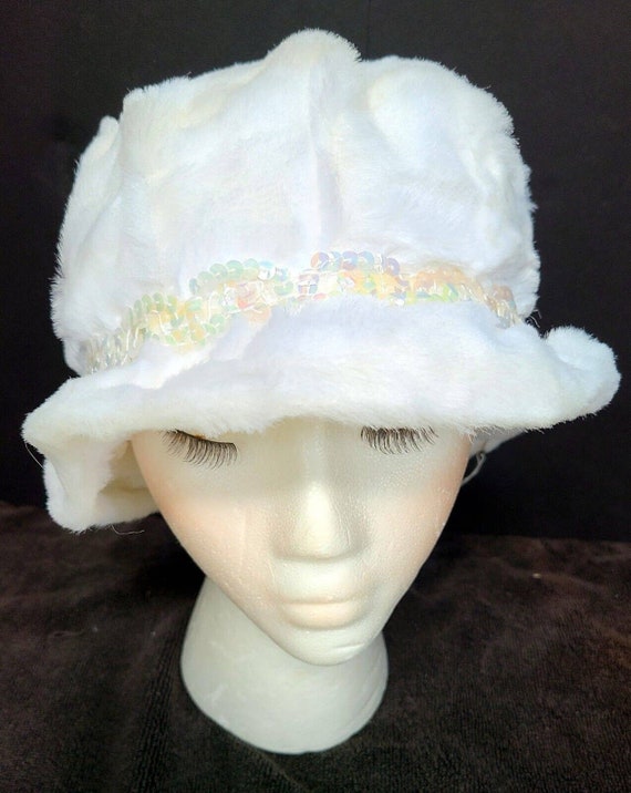 Vintage Ivory White Union Made Bucket Hat Iridesc… - image 2