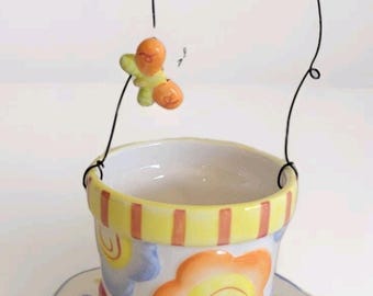 Yankee Candle Noelle Dahlen Spring Time Flower Bucket Votiefhouder en bord