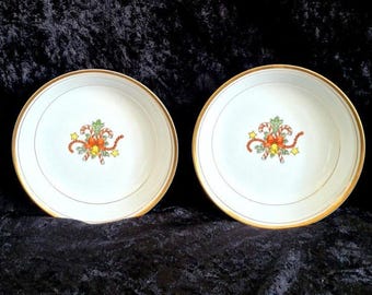 Fitz and Floyd St. Nicholas Set Of 4 Christmas Small Dessert Sauce Bowls 5-1/2"