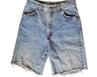 Vtg 90s Levis 15921 High Rise Cutoff Denim Shorts Women 12 Short USA Made Jorts