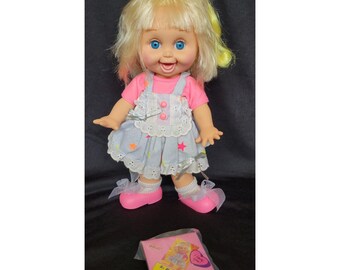 1990 Galoob Baby Face Doll Beth #10 Complete Outfit Charm Tight Strings Vintage