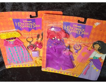 Vtg 1996 Disney Hunchback of Notre Dame Esmeralda Dress n Play Mattel Lot of 2