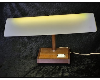 Vtg Panasonic FS-234E Fluorescent Desk Lamp Light Wood Gooseneck Japan MCM