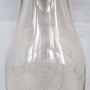 Vintage Glass Milk Jug / Curtis Creamery / One Quart / Original Bottle Cap  
