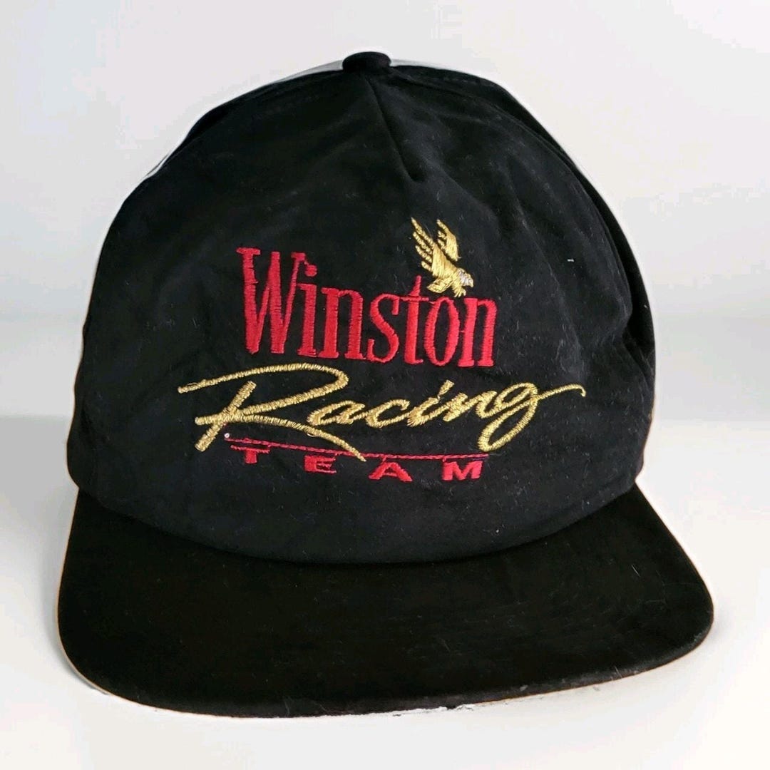 Vintage Winston Racing Team Hat Snapback NASCAR Black Cigarette Cap - Etsy