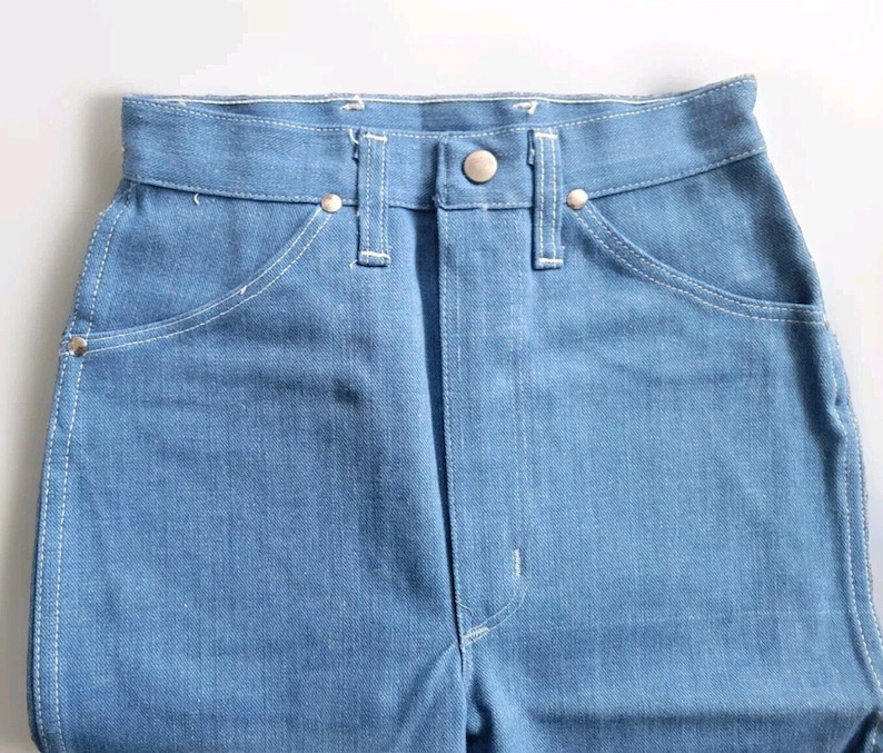 Vtg 60s Deadstock Wrangler Blue Bell Denim Pedal Pushers Jeans NOS SZ 9 / 10 VLV image 6