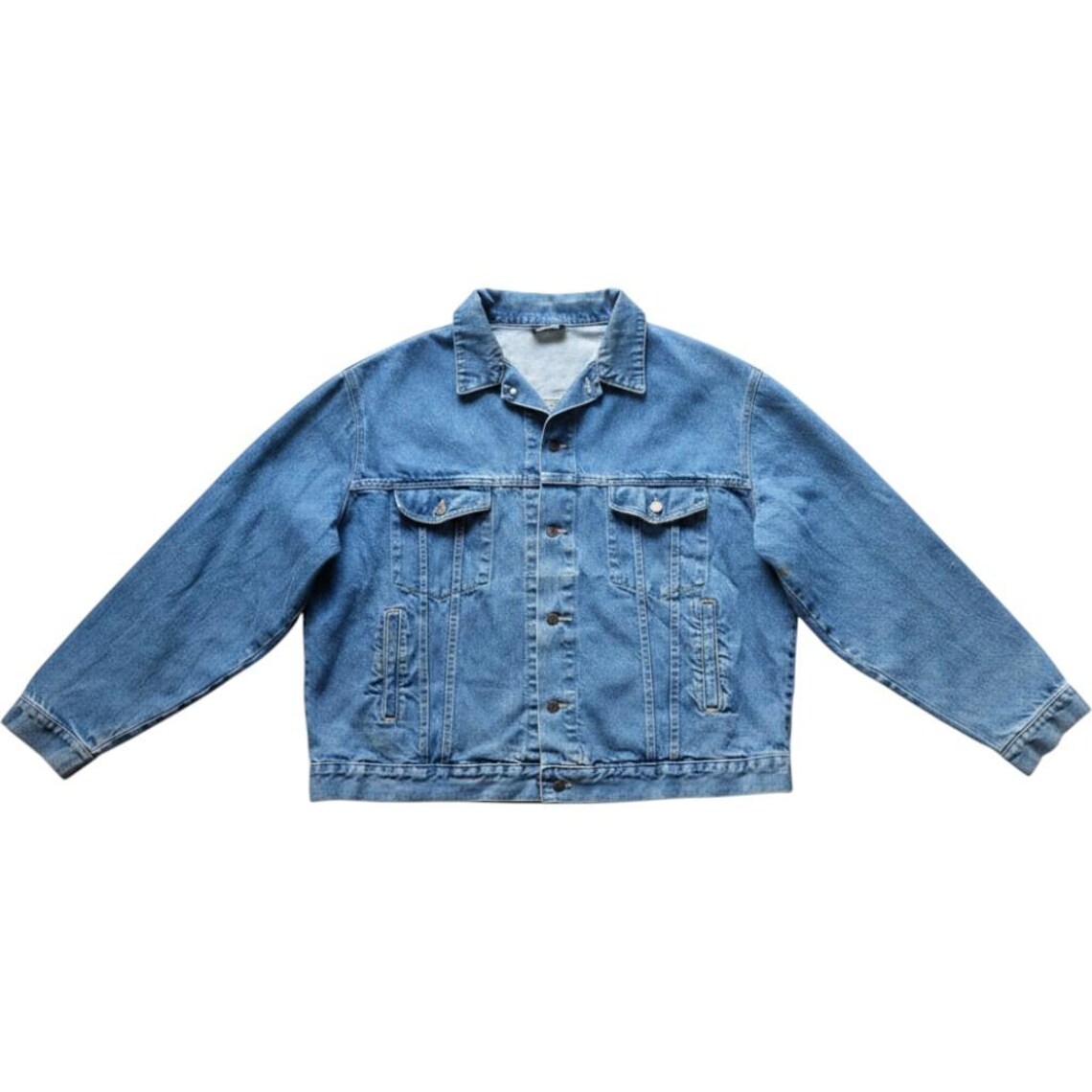 Vtg 90s Denim Trucker Jacket Union Line Graybear Mens 2XL Blue Cotton Made USA, photo 1 sur 5