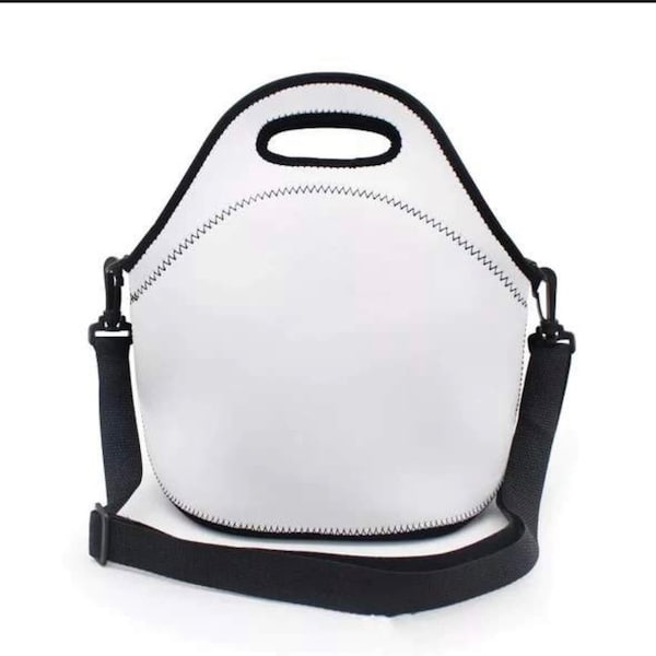 Sublimation Neoprene Lunch Tote with Strap! Use as is or sublimate a vibrant design. Ships next Business Day!!