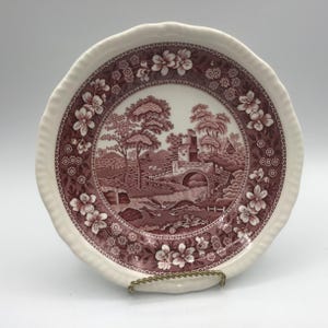 Spode Tower Pink transferware plate dessert or salad plate
