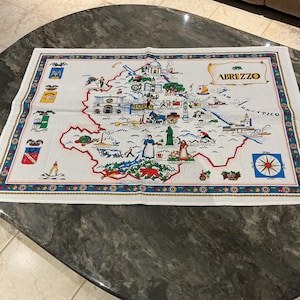 ABRUZZO  Cotton Tea Towel – Italian Landmarks Kitchen Towel – Travel Souvenir Gift – Home Decor