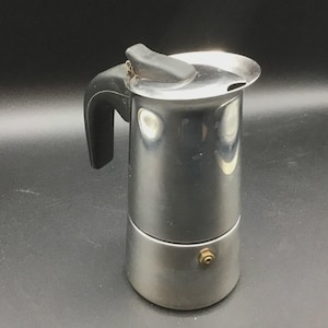 Vintage GB Guido Bergna Stovetop Moka Espresso Coffee Pot Stainless steel. Italy. 3 to 4 espresso cups.