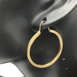 Aros vintage de oro amarillo de 10 quilates de 33 mm de diámetro