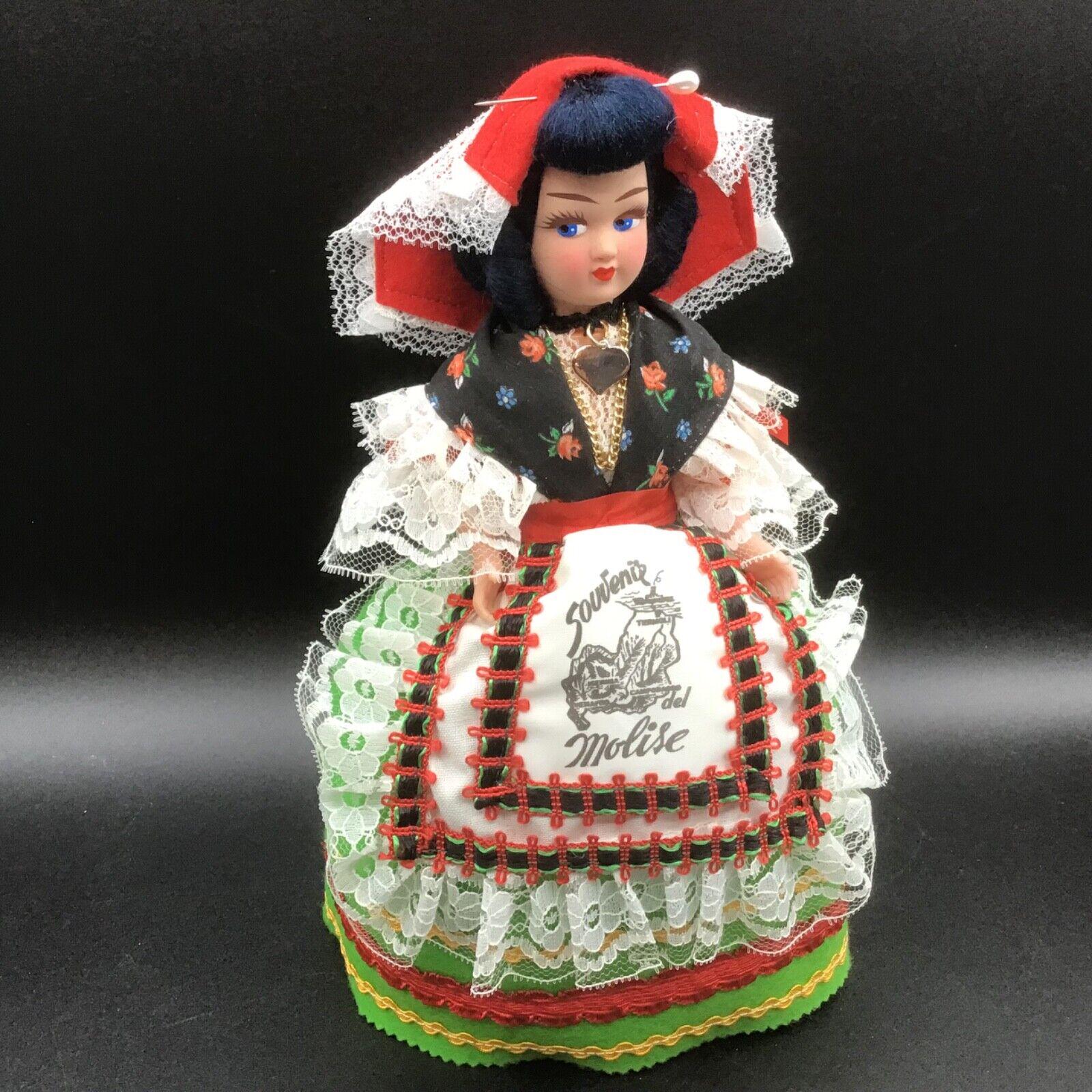 Vintage Italian Souvenir MOLISE DOLL in Traditional Costume with painted face