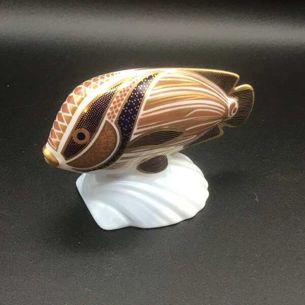 Royal Crown Derby Porcelain Figurine Tropical Fish “Sweetlips” NO box dated 1989