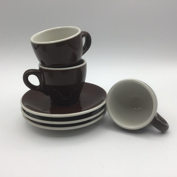 Set of 3 ACF Vintage espresso Cups and Saucers. Made in Italy.