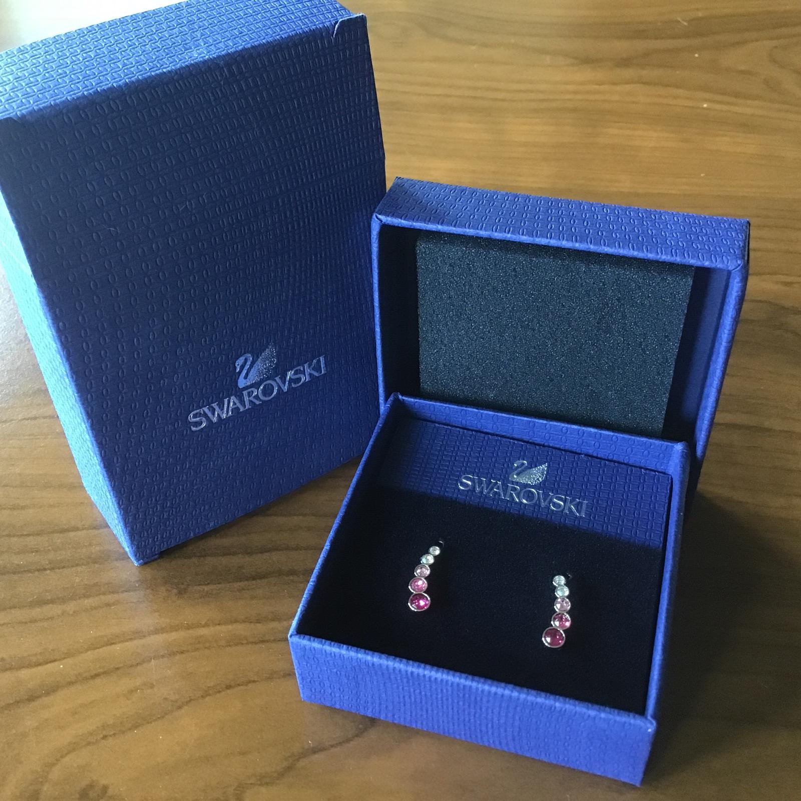 Swarovski Crystal Harley Earlobe Pierced Earrings - Pink Swarovski Crystal Harley Earlobe Pierced Earrings - Pink