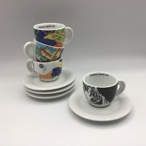 Set of 4,espresso 1996 2nd Edition Le Porcellane D'ancap Italy